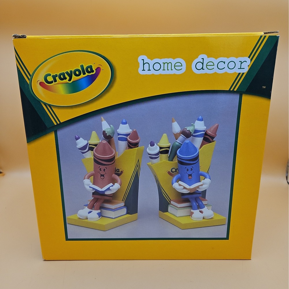 Crayola Goebel Bookends Binney & Smith Vintage 2005 Brand New NOS Crayons